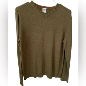 Old Navy Forest Green Sweater Womens Medium Lamb’s Wool Blend V-Neck
